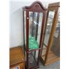 Image 1 : Mahogany Lighted Full Vision Slim Curio Cabinet