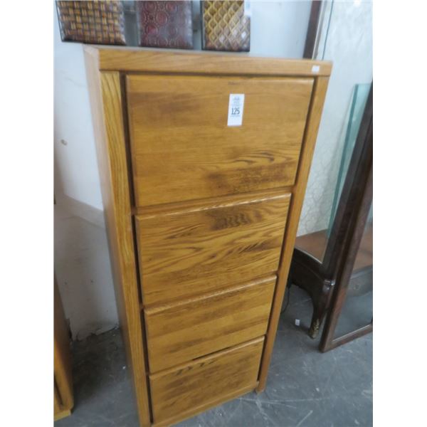 Oak 4 Drawer Legal File Cabinet