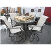 Image 1 : Round Patio Pub Table w/4 Swivel Stools