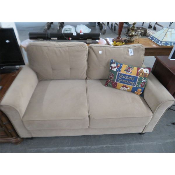 Tan Fabric Loveseat