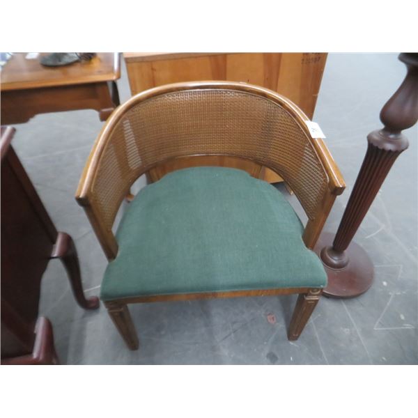 Rush Back Green Fabric Side Chair