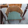 Image 1 : Rush Back Green Fabric Side Chair