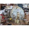 Image 1 : Ornate Cast Clocks, Floral Shade Lamp