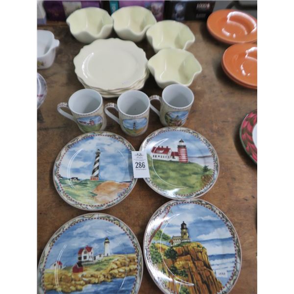 Lot of Lighthouse and Other Plates