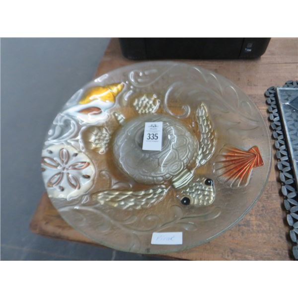 Decorative Art Glass Serving Tray