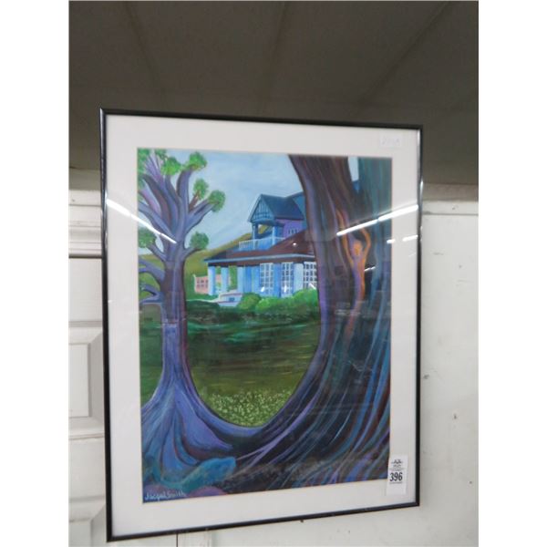 Framed Home Tree Print Artist Jaqui Smith Print - 22" x 28"