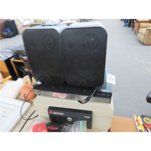 Samsung Cable Box, Lock Box, Speakers