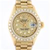 Image 1 : Rolex Ladies 18K Yellow Champagne String Diamond President Wristwatch