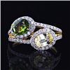 Image 1 : 2.22 ctw Multicolor Sapphires and 0.61 ctw DIamond 18K Yellow Gold Ring