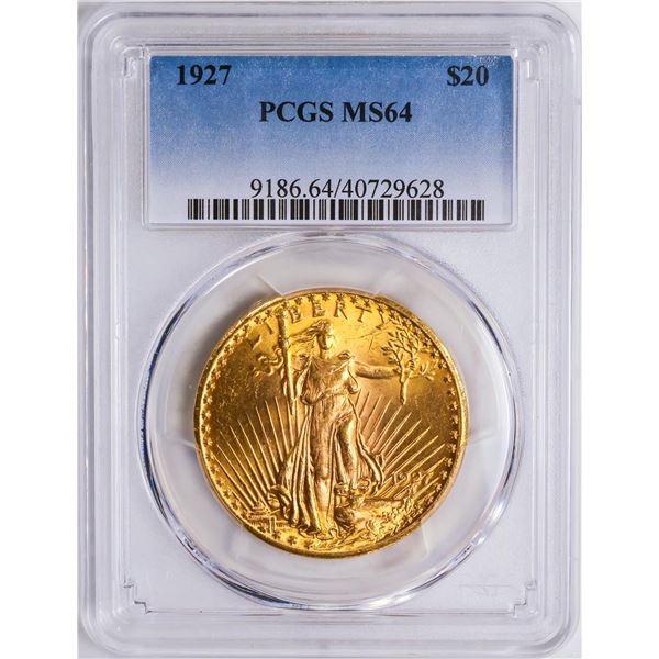 1927 $20 St. Gaudens Double Eagle Gold Coin PCGS MS64