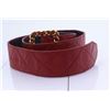 Image 3 : Chanel Red Quilted Lambskin Leather Matelasse Belt