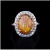 Image 1 : 4.12 ctw Opal and 1.06 ctw Diamond 14K Yellow Gold Ring