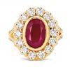 Image 1 : 4.48 ctw Ruby and 1.58 ctw Diamond 18K Yellow Gold Ring