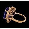 Image 3 : 14.54 ctw Tanzanite and Diamond Ring - 14KT Rose Gold