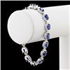 Image 2 : 15.08 ctw Blue Sapphire and 2.59 ctw Diamond 14K White Gold Bracelet