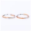 Image 2 : 1.19 ctw Diamond 14K White and Rose Gold Hoop Earrings