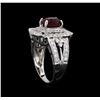 Image 4 : 14KT White Gold 2.67 ctw Spinel and Diamond Ring