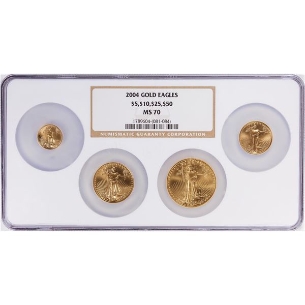 2004 American Eagle Gold MS70 Set