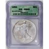 Image 1 : 1994 American Silver Eagle .999 Fine Silver Dollar Coin ICG MS69