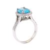 Image 4 : 4.16 ctw Apatite And Diamond Ring - 14KT White Gold