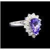 Image 1 : 14KT White Gold 2.19 ctw Tanzanite and Diamond Ring