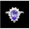 Image 2 : 14KT White Gold 2.19 ctw Tanzanite and Diamond Ring