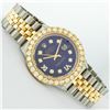 Image 3 : Rolex Mens 2 Tone Blue VS 4 ctw Beadset Diamond Datejust Wristwatch