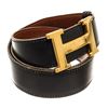 Image 2 : Hermes Gold Blue Brown Skinny H Belt
