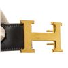 Image 6 : Hermes Gold Blue Brown Skinny H Belt
