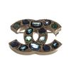 Image 1 : Chanel Gold CC Rhinestone Brooch