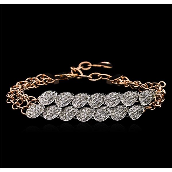 1.84 ctw Diamond Bracelet - 14KT Two-Tone Gold