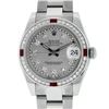 Image 1 : Rolex Womens Midsize 31mm Slate Grey String Diamond Datejust Wristwatch