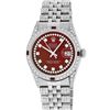 Image 2 : Rolex Mens Stainless Steel Red Diamond Lugs & Ruby Datejust Wristwatch