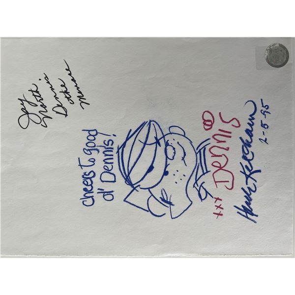 Dennis The Menace Hank Ketcham hand drawn signed sketch GFA authenticated