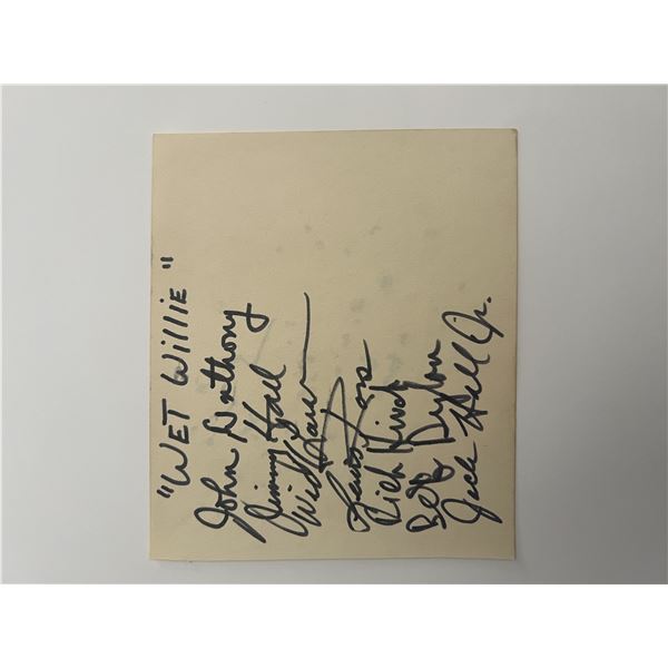 Wet Willie band signature sheet