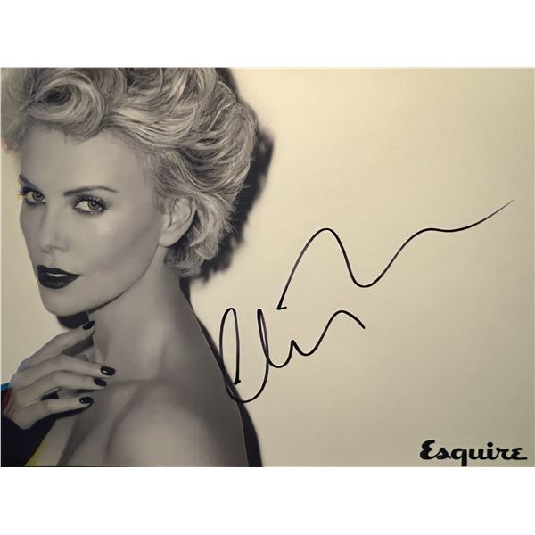Charlize Theron signed photo