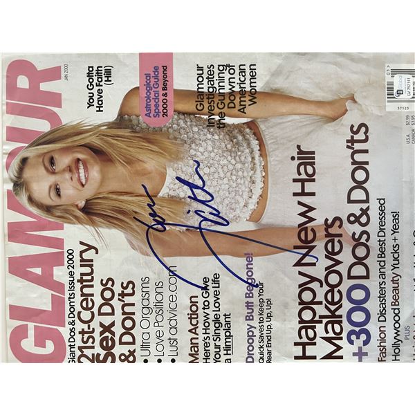 Faith Hill signed Glamour magazine cover. GFA authenticated