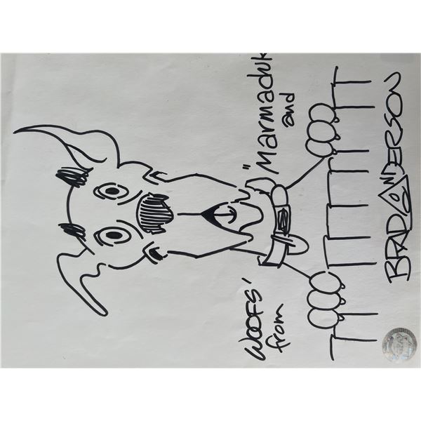Marmaduke Brad Anderson hand drawn signed sketch. GFA authenticated