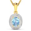 Image 1 : Natural 2.36 CTW Aquamarine & Diamond Pendant 14K Yellow Gold - REF-47X2K