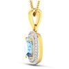 Image 2 : Natural 2.36 CTW Aquamarine & Diamond Pendant 14K Yellow Gold - REF-47X2K