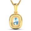 Image 3 : Natural 2.36 CTW Aquamarine & Diamond Pendant 14K Yellow Gold - REF-47X2K