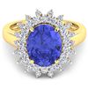 Image 3 : Natural 4.54 CTW Tanzanite & Diamond Ring 14K Yellow Gold - REF-157H5M