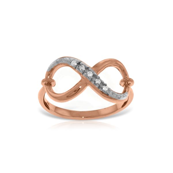 Genuine 0.03 ctw Diamond Anniversary Ring 14KT Rose Gold - REF-46P7H