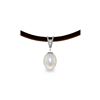Image 1 : Genuine 4.01 ctw Pearl & Diamond Necklace 14KT White Gold - REF-23A6K