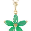 Image 1 : Genuine 1.40 ctw Emerald Necklace 14KT Yellow Gold - REF-30N7R