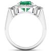 Image 2 : Natural 2.73 CTW Zambian Emerald & Diamond Ring 14K White Gold - REF-125F3N