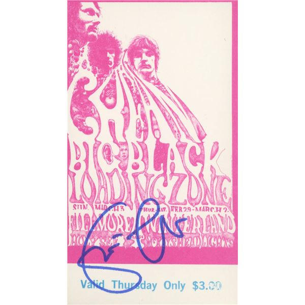 Eric Clapton signed concert ticket