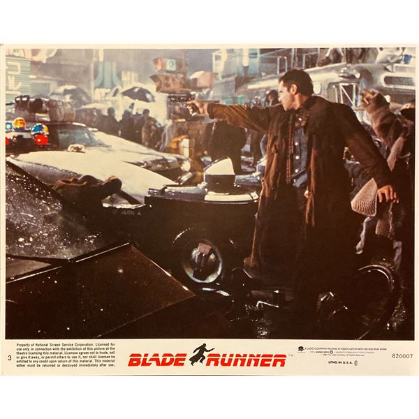 Harrison Ford, Rutger Hauer, and Sean Young "Blade Runner" original mini Lobby Card