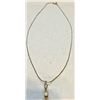 Image 2 : 2 Stone Genuine Diamond 21" 14K White Gold Necklace, Pear Shape & Marquis Diamonds, .70 Ct ea