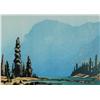 Image 1 : Margaret Dorothy Shelton Canadian ASA, CPE, CSGA [1915-1984]TWIN LAKES ON STORM MOUNTAINlinocut in 4
